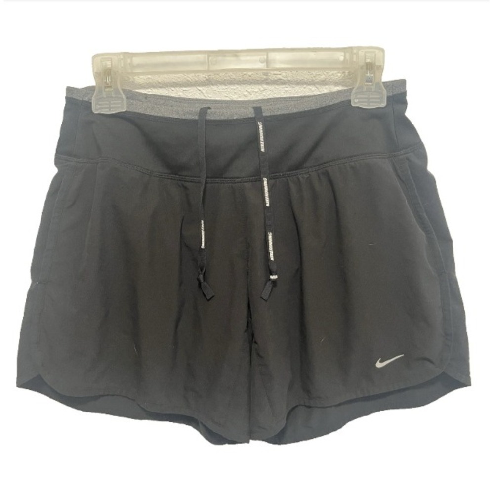 Nike Dri-Fit Shorts Womens Gray Charcoal Woven Running Training Pocket Gym Small